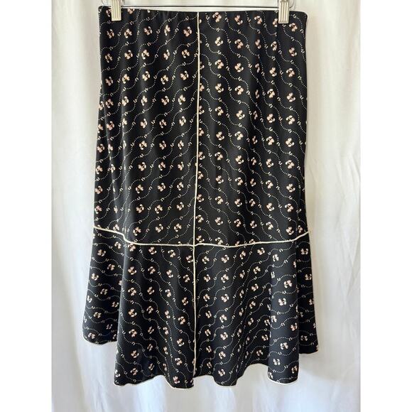 Max Studio Black Floral Midi Skirt - Size XS - Picture 4 of 6